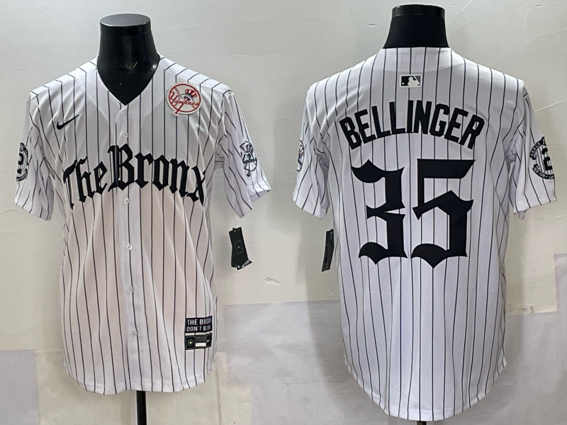 Men New York Yankees 35 Bellinger White Nike 2025 MLB Jersey style 003